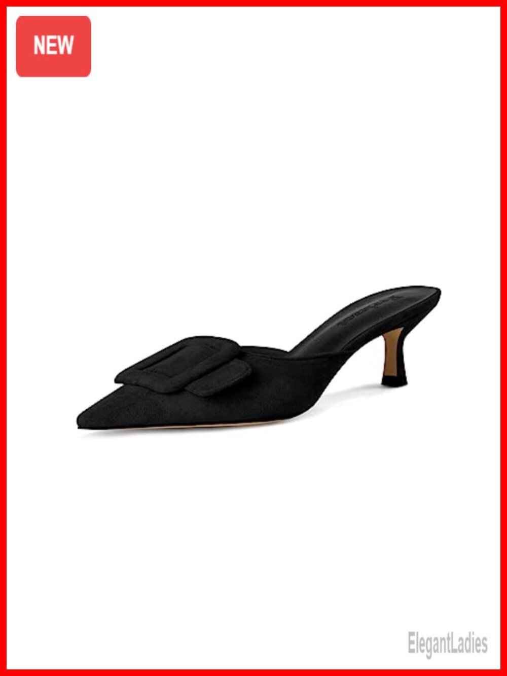 Faux Suede Slingback Mule Pumps Pointed Toe Kitten Heel Dress Shoes